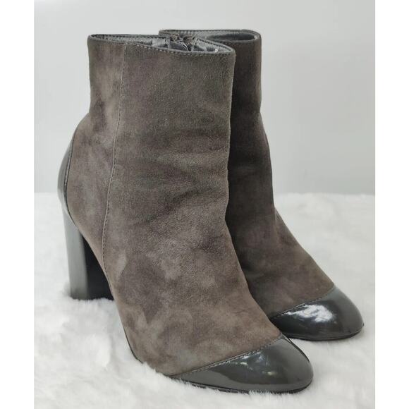 Vintage Nine West cap Toe Booties grey Sz 6.5 - Picture 3 of 9